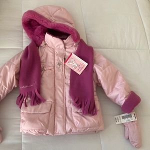 NWT ZeroXposure Girls Coat with Mittens and Scarf